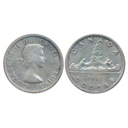 1937, 1957. Both ICCS Mint State-64. Both dollars are brilliant.