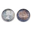Image 1 : 1954. ICCS Mint State-65. The obverse with faint gold ‘P.Q.’ toning. The reverse with deep iridescen
