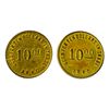 Image 1 : Alaska Tokens. A.R.R.C. Set of ‘Good For’ tokens. 1,5,10, 25, 50, $1.00. Alum. $5.00, $10.00 Brass. 