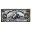 Image 1 : THE BANK OF HAMILTON. $5.00. June 1, 1914. CH-345-20-04. Ms. Signature. No. 1272515. E...E overprint