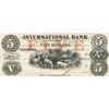 Image 1 : THE INTERNATIONAL BANK OF CANADA. $5.00. Sept. 15, 1858. CH-380-10-10-16a. Signed J.R. Fitch. Red ‘w