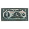 Image 1 : BANK OF CANADA. $1.00. 1935 Issue. French Text. BC-2. No. F2381946/A. A well centered crisp Unc.