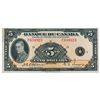 Image 1 : BANK OF CANADA. $5.00. 1935 Issue. French Text. BC-6. No. F034923/D. Close cut top margin. Unc.
