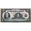 Image 1 : BANK OF CANADA. $1.00. 1935 Issue. English Text. BC-1. No. A8995076/A. BCS graded Very Fine-25.