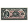 Image 1 : BANK OF CANADA. $20.00. 1935 Issue. English Text. BC-9a. No. A042331/B. Large Seal. PMG graded Very 