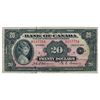 Image 1 : BANK OF CANADA. $20.00. 1935 Issue. English Text. BC-9b. No. A187794/D. Small Seal. PMG graded Very 
