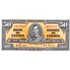 Image 1 : BANK OF CANADA. $50.00. 1937 Issue. BC-26b. Gordon- Towers. No. B/H4153237. PCGS graded AU-58PPQ.