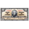 Image 1 : BANK OF CANADA. $100.00. 1937 Issue. BC-27c. Coyne-Towers. No. B/J4443908. PCGS graded Choice Unc-63