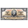 Image 1 : BANK OF CANADA. $100.00. 1937 Issue. BC-27c. Coyne-Towers. No. B/J4887388. PCGS graded Extra Fine-40