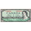 Image 1 : BANK OF CANADA. $1.00. 1954 Issue. BC-37bA-i. Beattie- Rasminsky. No. *O/Y0064566. CCCS graded AU-58