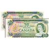 Image 1 : BANK OF CANADA. $20.00. 1969 Issue. BC-50a. Beattie-Rasminsky. No.’s EF4420702 & EF4420703. Both BCS