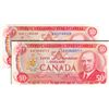 Image 1 : BANK OF CANADA. $50.00. 1975 Issue. BC-51a-i. Lawson-Bouey. No. EHE1103229 & EHF0605711. Both CCCS g