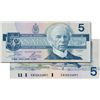 Image 1 : BANK OF CANADA. $5.00. 1986 Issue. BC-56aA. Crow-Bouey. No. ENX0426891. Yellow B.P.N. CCCS graded Un