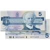 Image 1 : BANK OF CANADA. $5.00. 1986 Issue. BC-56cA. Bonin-Thiessen. No. GOT7726949. An insert note. CCCS gra