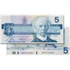 Image 1 : BANK OF CANADA. $5.00. 1986 Issue. BC-56cA. Bonin-Thiessen. No. GOT7726941. An insert note. CCCS gra
