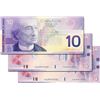 Image 1 : BANK OF CANADA. $10.00. 2000 Issue. BC-63aA. Insert notes. Knight-Thiessen. No. FDU9955551, 5552 & 5