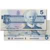 Image 1 : BANK OF CANADA. $5.00. 1986 Issue. BC-56c-i. Bonin-Thiessen. No. ANA0000003. PCGS graded AU-58. PPQ.