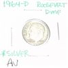 Image 1 : 1964-D ROOSEVELT SILVER DIME *RARE AU HIGH GRADE*!!