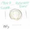 Image 1 : 1964-D ROOSEVELT SILVER DIME *RARE MS HIGH GRADE*!!