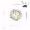 Image 1 : 1918-D MERCURY SILVER DIME KEY DATE *RARE VERY GOOD GRADE*!!