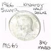 Image 1 : 1966 KENNEDY SILVER HALF DOLLAR *EXTREMELY RARE MS-65 HIGH GRADE* Bag Marks!!