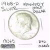 Image 1 : 1968-D KENNEDY SILVER HALF DOLLAR *RARE MS-65 HIGH GRADE Bag Marks*!!