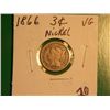 Image 1 : 1866 3 CENT NICKEL