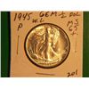 Image 1 : 1945 P WALKING LIBERTY 1/2 DOLLAR
