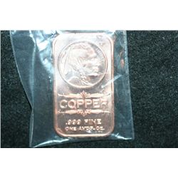 2012 Copper Ingot; .999 Fine Copper 1 Oz.