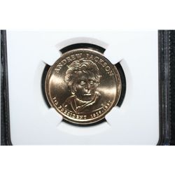 2008-P US Presidential Andrew Jackson-7th President $1 Coin; NGC Graded Brilliant Uncirculated