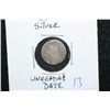 Image 1 : Three Cent Silver Piece; Unreadable Date