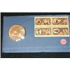 Image 1 : 1972 George Washington American Revolution Bicentennial Commerative Medal W/Postal Stamps First Day 