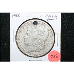 1900 Silver Morgan $1; Holed