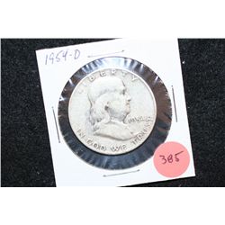 1954-D Ben Franklin Half Dollar