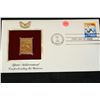 Image 1 : 1981 First Day Issue 22K Gold Replica Stamp W/Postal Stamp; Space Achievement Comprehending The Univ