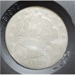 1886 LIBERTY NICKEL AG RARE