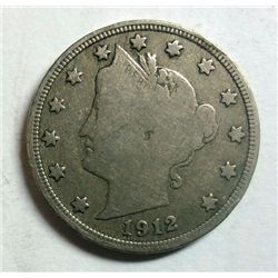 1912-S LIBERTY NICKEL FINE