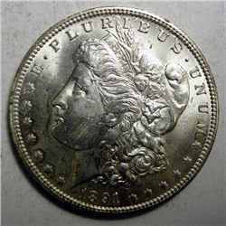 1891-O MORGAN DOLLAR CHOICE BU+