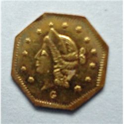 1869 50 Cent California gold, octagonal Breen Gillio 919 R4 Ch BU 63