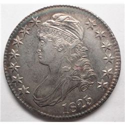 1825 BUST HALF $, CHOICE BU62 OR FINER, WELL STRUCK, BEAUTIFUL LUSTER  LT PATINA
