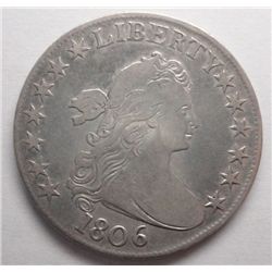 1806 50 CENT, DRAPED BUST/HERALDIC EAGLE VERY CHOICE ABT XF