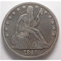RARE DOUBLED DATE 1844-O 50CENT, SHARP & ORIG XF, WE NEVER SEE THESE ANYMORE!