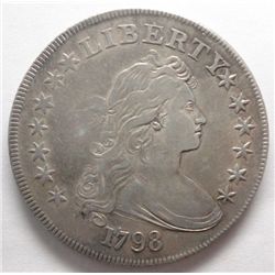 1798 $1, Heraldic Eagle, VF/XF attractive light golden tone