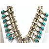 Image 3 : Old Pawn Navajo Spider Web Kingman Turquoise Sterling Silver Squash Blossom Necklace - Doris Smallca