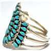 Image 3 : Old Pawn Turquoise Petit Point Cluster Sterling Silver Cuff Bracelet - JB