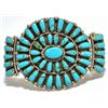 Image 1 : Old Pawn Turquoise Needlepoint Cluster Sterling Silver Cuff Bracelet - PB
