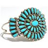 Image 2 : Old Pawn Turquoise Needlepoint Cluster Sterling Silver Cuff Bracelet - PB