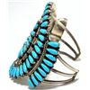 Image 3 : Old Pawn Turquoise Needlepoint Cluster Sterling Silver Cuff Bracelet - D?
