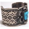 Image 2 : Old Pawn Navajo Sleeping Beauty Turquoise Sterling Silver Cuff Bracelet - Derrick Gordon