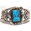 Image 1 : Old Pawn Navajo Sleeping Beauty Turquoise Sterling Silver Cuff Bracelet - Henry Sam